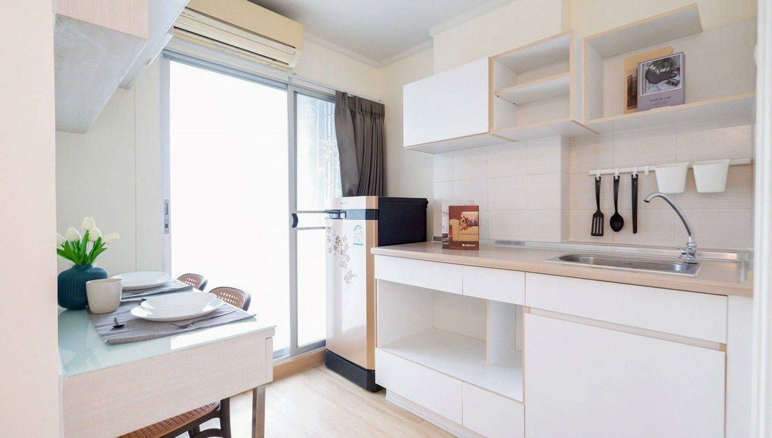 picture Call : 063-963-0333 Condo Lumpini Ville Phatthanakan-New Phetchaburi @Airport Link Ramkhamhaeng, 26.06 sq.m 1 Bedroom 5th floor, Fully furnished - 8/13
