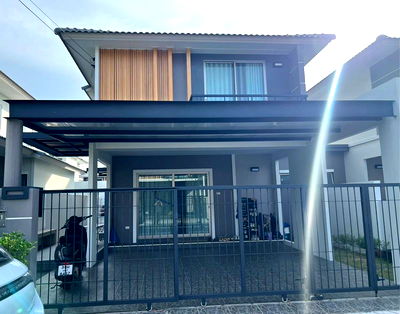 Twin houses for sale Chonburi : Two-storey semi-detached house for sale, Life in the Garden project, Rong Po-Motorway, Chonburi