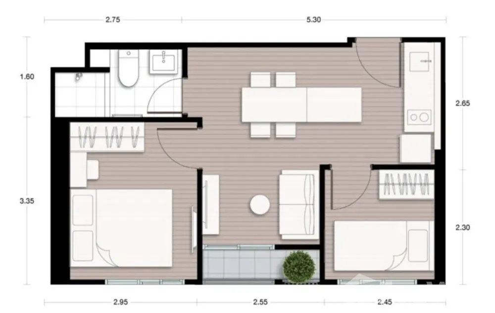 รูป คอนโดให้เช่า 2 ห้องนอน ในโครงการ นิว ดิสทริค อาร์9 1397260 - รูปที่ 6/8