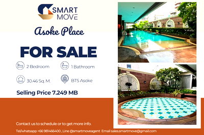 ขายคอนโด : 🔥 ขายพร้อมผู้เช่า!! ห้องหายาก, ชั้นสูง 26++, ทำเลใจกลางเมือง!!🔥 Code C20230103001.......Asoke Place, 2 ห้องนอน, 1 ห้องน้ำ, แต่งครบ, ราคาพิเศษ!!📣📣