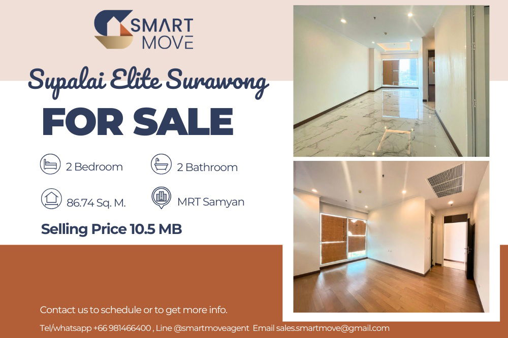 picture Sale Empty room !! SELL AT LOSS!! 📣 high floor 17+, With fixed parking!!🔥 Code C20231100388..Supalai Elite Surawong, 2 bed, 2 bath, Partly Furnished - 1/8