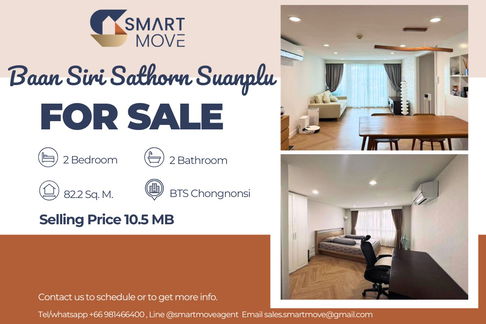 🔥 สำหรับขาย !! 🔥 Code C20250900034..........Baan Siri Sathorn Suanplu, 2 ห้องนอน, 2 ห้องน้ำ, แต่งครบ, ราคาพิเศษ!!📣📣