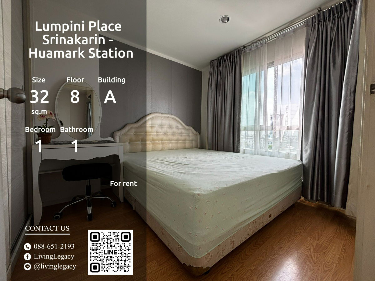 picture SKDRKU Condo For Rent Lumpini Place Srinakarin - Huamark Station 32 Sq.M. Floor 8 Building A line id : @livinglegacy - 1/11