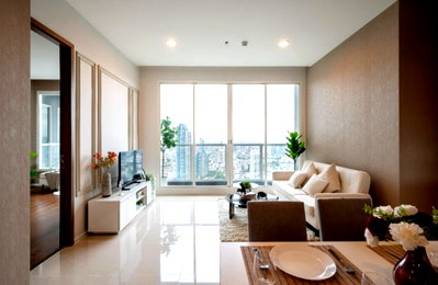 คอนโดให้เช่า : ว่างพร้อมอยู่! Menam Residences. 2นอน 77ตร.ม. Line id: @pfagent