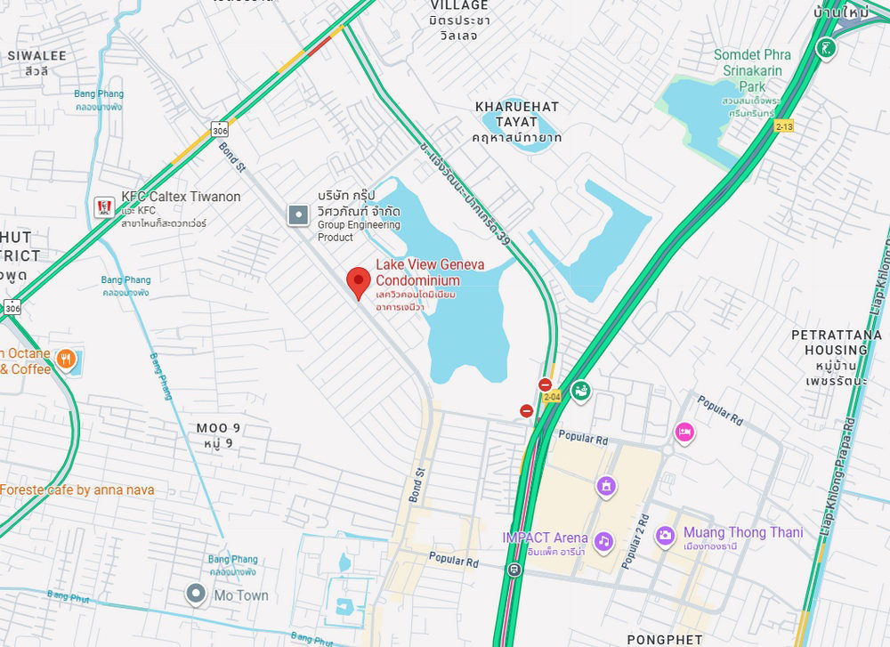 picture Call : 095-456-4655 Lakeview Condominium Geneva Building, Muang Thong Thani, 72.41 sq.m 2 Beds, 8th floor, Fully furnished - 13/14