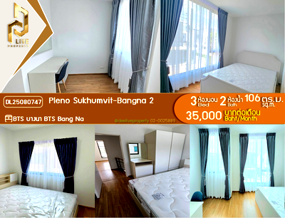 Condos for rent : DL25080747 Condo for rent, Pleno Sukhumvit-Bangna 2 near BTS Bang Na, ready to move in, call urgently 0638692663 LineID @523dslwi