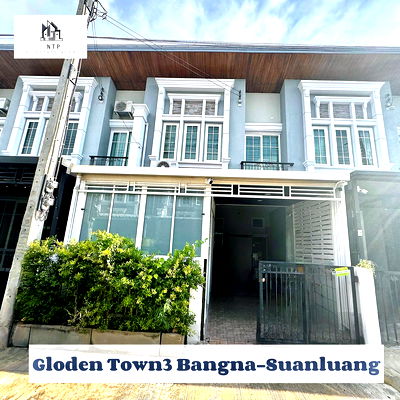Townhouses for rent Prawet : For rent : Townhome near Mega Bangna , Beautiful house , 5 AC , 3-4 bedrooms 📍Gloden Town3 Bangna-SuanLuang