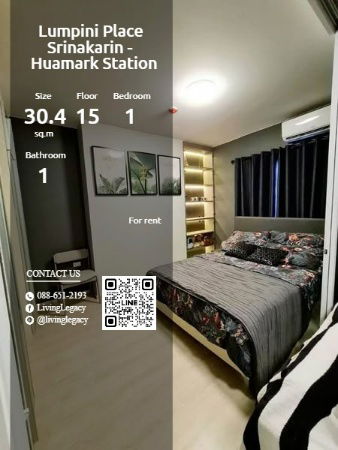 picture T2WZE5 Condo For Rent Lumpini Place Srinakarin - Huamark Station 30.4 Sq.M. Floor 15 line id : @livinglegacy - 1/6