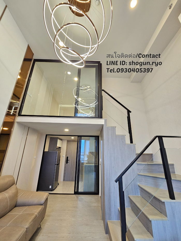 picture Duplex 2-storey, full furnished Condo 41 sqm. Origin Plug & Play Ramkhamhaeng Triple Station (Soi 103) Next to 3 Lines BTS/MRT. Ready to move-in - 2/28