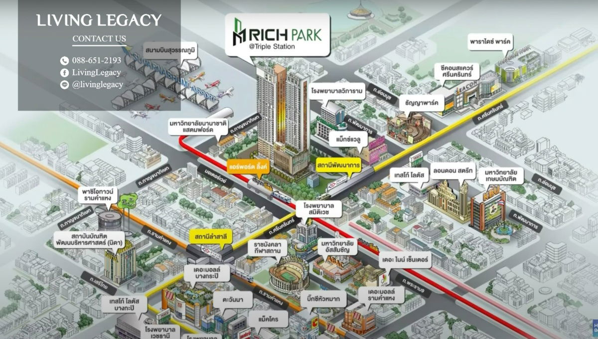 picture SKVHC9 Condo For Rent Rich Park @ Triple Station 29 Sq.M. Floor 37 line id : @livinglegacy - 9/18