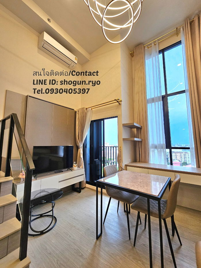 picture Duplex 2-storey, full furnished Condo 41 sqm. Origin Plug & Play Ramkhamhaeng Triple Station (Soi 103) Next to 3 Lines BTS/MRT. Ready to move-in - 3/28