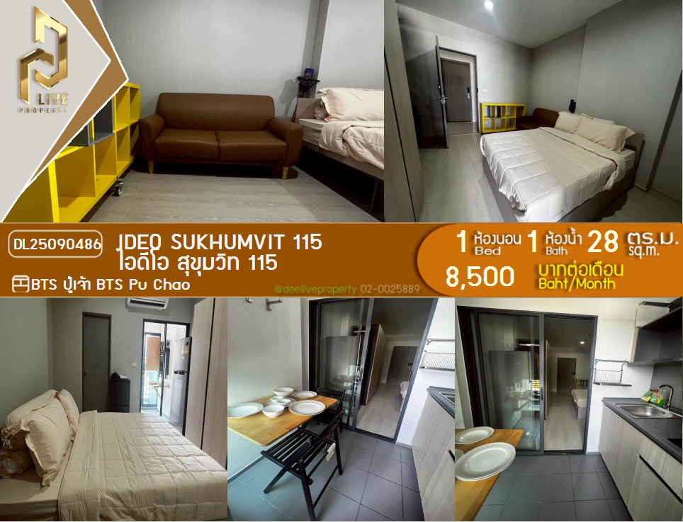 picture DL25090486 Condo for rent, IDEO Sukhumvit 115  near BTS Pu Chao, ready to move in, call urgently 0656133286 LineID @897iyzll - 1/10