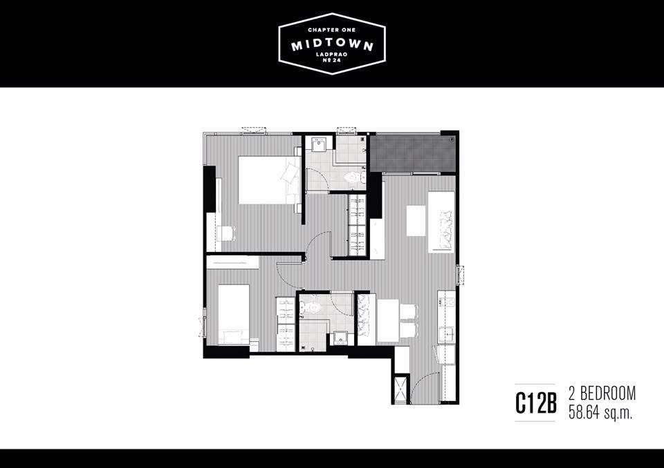 picture Chapter one midtown ladprao ☎️2 bed 2 bath‼️ only 25,000/month ‼️NOW AVAILABLE 🔆✅ - 4/10