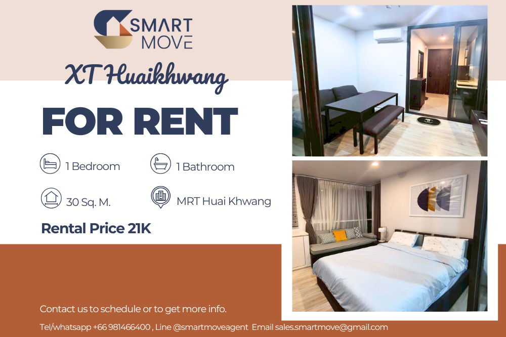 รูป 🔥 สำหรับเช่า !!🔥 Code C20230300066..........XT Huaikhwang, 1 ห้องนอน, 1 ห้องน้ำ, แต่งครบ, พร้อมเข้าอยู่📣📣 - รูปที่ 1/7