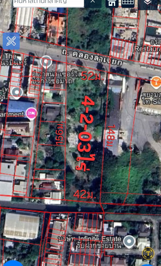 รูป ขายที่ดิน4-2-03ไร่ ติดถนนคลองลำเจียก ใกล้ถนนเกษตรนวมินทร์ ถนนเลียบด่วนเอกมัยรามอินทรา - รูปที่ 1/1