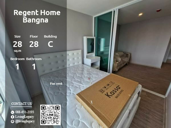 Condos for rent : T30OGJ Condo For Rent Regent Home Bangna 28 Sq.M. Floor 28 Building C line id : @livinglegacy