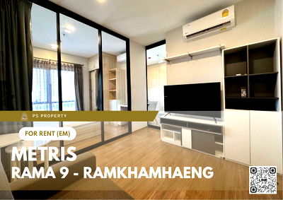 เช่าคอนโด ถนนเพชรบุรี (ตัดใหม่) กรุงเทพฯ : ให้เช่า 📍 Metris Rama 9 - Ramkhamhaeng 📍 เฟอร์นิเจอร์ และ เครื่องใช้ไฟฟ้าครบ ใกล้ Airport Link รามคำแหง