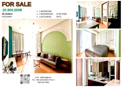 Condos for sale : 🔥 28 Chidlom Condominium – 34th Floor, Exclusive City View