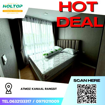 Condos for rent Big C Super Center Rangsit : #Z2504💥230968🔥 Condo for rent: Atmoz Kanaal Rangsit