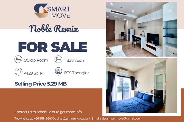 🔥 สำหรับขาย !!🔥 Code C20230201145..........Noble Remix, ห้องสตูดิโอ, 1 ห้องนอน, ชั้นสูง 11++, แต่งครบ, ราคาพิเศษ !!📣📣