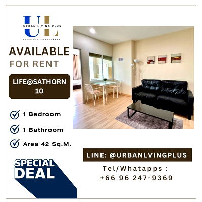 เช่าคอนโด BTS เซนต์หลุยส์ : ( UL2507025 ) Tel/Line 096-2479369, ให้เช่า ไลฟ์ แอท สาทร10 , 1 ห้องนอน, 1 ห้องน้ำ, ห้องสวย , พร้อมอยู่, ราคาพิเศษ!!
