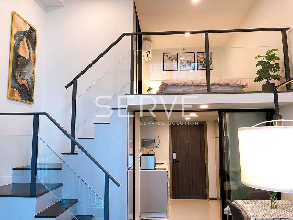 รูป 🔥ห้องDuplex 1นอน วิวดีมาก ห้องแต่งสวย เฟอร์จัดเต็ม พร้อมอยู่ บนทำเลดี ใกล้ MRT สถานีพระราม 9 @ KnightsBridge Space – Rama 9 - รูปที่ 3/9