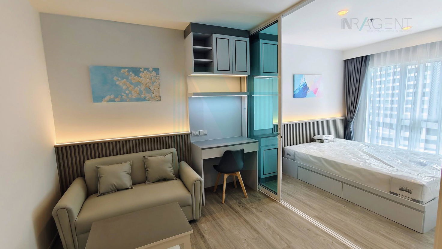 picture ð For Rent Condo REGENT HOME BANGNA Building A, Floor 9,1 bed room, Room size 28 sqm - 3/8