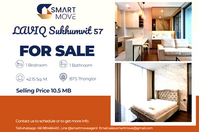 Condos for sale BTS Thong Lo (Thong Lor) : 🔥 For Sale !! There is a bathtub !! 🔥 Code C20250800054..........LAVIQ Sukhumvit 57, 1 bedroom, 1 bathroom, furnished, Special Deal!!📣📣