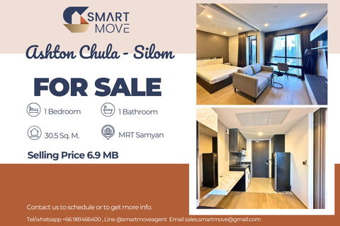 🔥 For Sale !!🔥 Code C20230800329..........Ashton Chula - Silom, 1 bedroom, 1 bathroom, high floor 30++, furnished, Special Deal!!📣📣