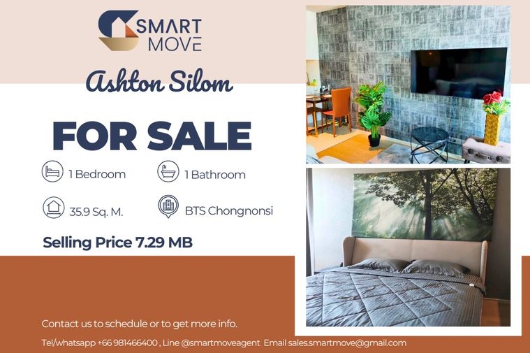 🔥 สำหรับขาย !! ชั้นสูง 10++,🔥 Code C20221202783..........Ashton Silom, 1 ห้องนอน, 1 ห้องน้ำ, แต่งครบ, ราคาพิเศษ!!📣📣
