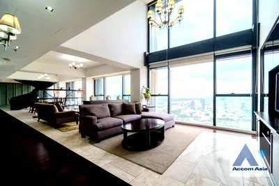 Condos for rent Charn Issara Tower : 🔼🔽 AccomA 📩 Riverside / River View,Fully Furnished,Duplex Condo,Double High Ceiling 4 BR Condominium @The Met Sathorn (AA33130)