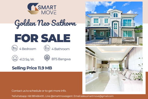 Sale Single house !! 2 Storeys, corner house, modern english style!🔥 Code C20250900064...Golden Neo Sathorn, 4 bed, 4 bath, furnished, Special Deal!!
