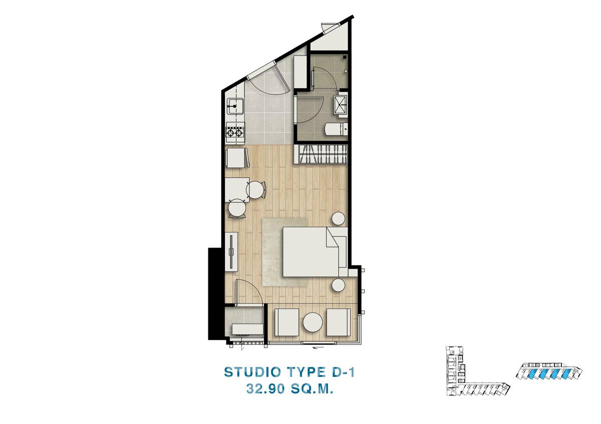 picture 1-BR Condo at Skypark Lucean Jomtien Pattaya close to Pattaya (ID 1282079) - 2/8