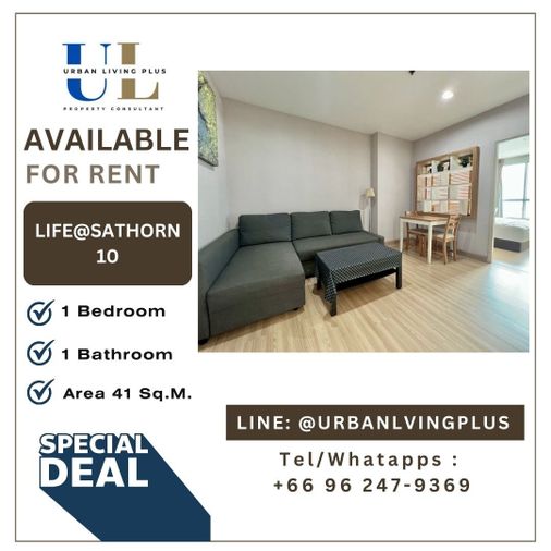 ( UL2508113 ) Tel/Line 096-2479369,  FOR RENT LIFE@SATHORN SOI 10 1 bedroom , 1 bathroom , Nice room , Ready to move in 💥💥