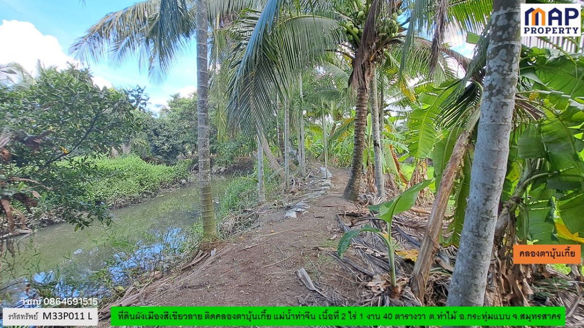 รูป ที่ดินริมคลอง ผังเมืองสีเขียวลาย - รูปที่ 4/15