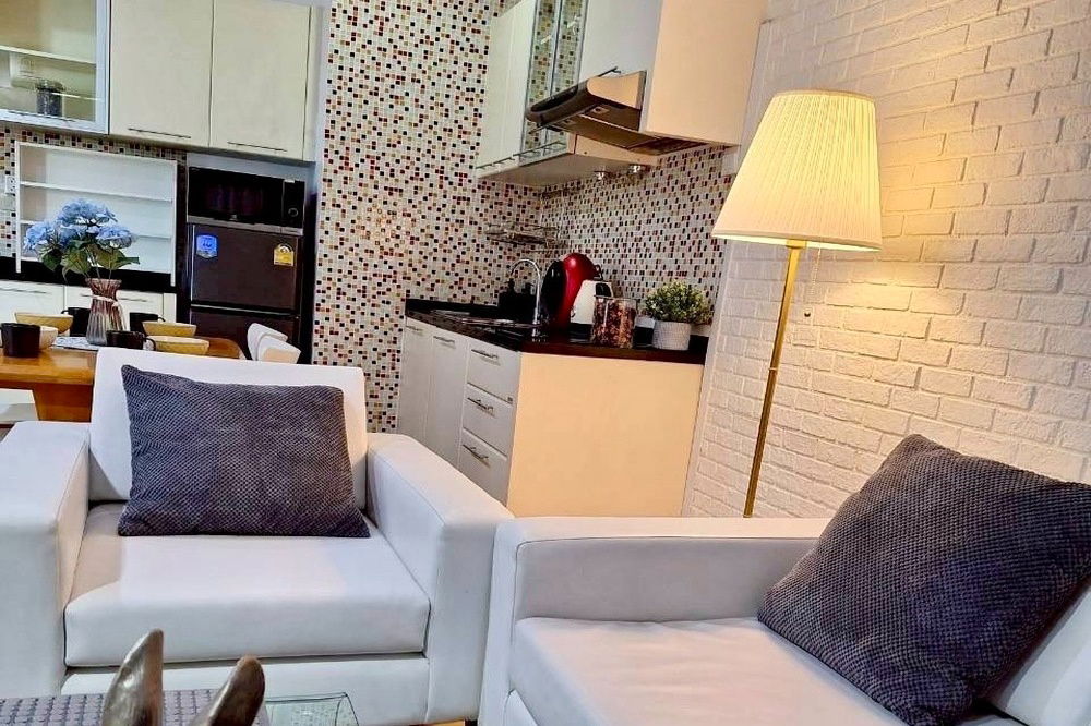 picture  For Rent !! high floor 26++, Good location!!🔥 Code C20230105609......Baan Klang Krung Siam - Pathumwan, 2 bed, 2 bath, furnished, ready to move in 📣 - 3/9
