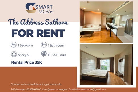 🔥 For Rent !! Rare Item !! 🔥 Code C20240700023..........The Address Sathorn, 1 bedroom, 1 bathroom, furnished, ready to move in 📣📣