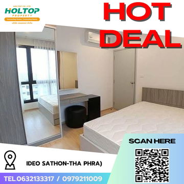 #R6687  🎉 300968 Condo for rent  Ideo Sathon-Tha Phra