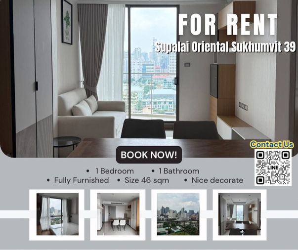 🏙️ให้เช่า Supalai Oriental Sukhumvit 39 มีบริการรับ-ส่ง BTS พร้อมพงษ์