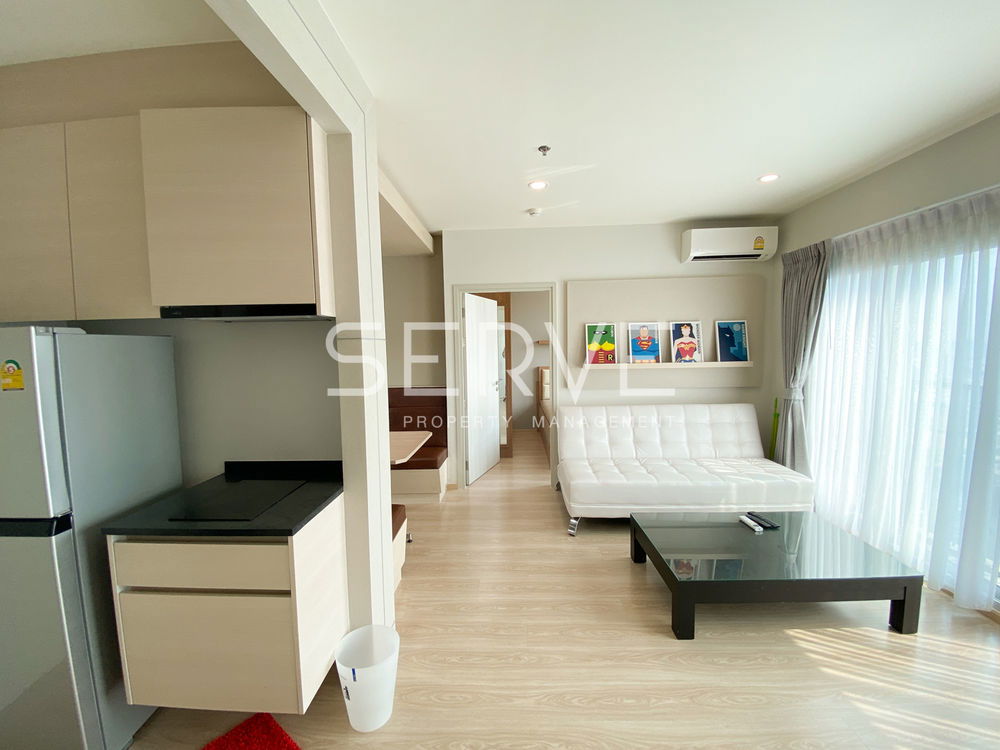 picture Nice Room Combine 2 Beds 2 Parking lots High Fl. 25+ Next to MRT Thailand Cultural Centre 80 m.-Noble Revolve Ratchada 2 - 1/8