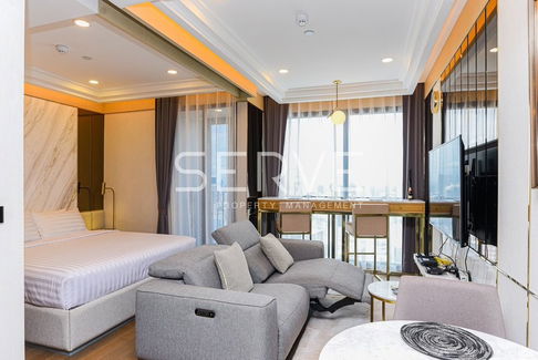 1 Bed with Partition Luxury Style Super High Fl. 40+ Best View & Good Location MRT Sam Yan 180 m.-Ashton Chula Silom