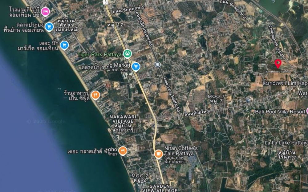 รูป ขายที่ดินถมแล้ว 30 ไร่ ไร่ละ 7.2 ล้านบาท ใกล้หาดจอมเทียน ต.ห้วยใหญ่ อ.บางละมุง ชลบุรี  - รูปที่ 6/7