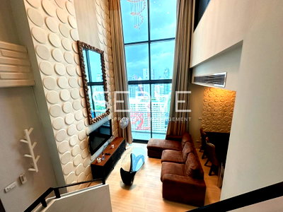 ขายคอนโด : Duplex 2 Beds with Bathtub Super High Fl. 30+ Nice View Good Location BTS Ratchathewi 0 m./For Sale-Pyne by Sansiri