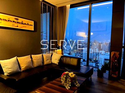 ขายคอนโด : Duplex Modern Style 4 Bed 5 Bath Super High Fl. 35+ For Sale Good Location Close To MRT Phetchaburi-The Esse at Singha Complex