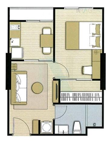 1-bed condo for sale, 35 sqm, The Parkland Charan - Pinklao