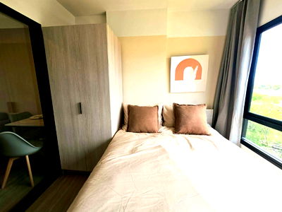 เช่าคอนโด บางแสน : 💥Hot Room‼️ ห้องใหม่ป้ายแดง ไม่เคยมีผู้เช่า Dcondo Sense บางแสน พร้อมเฟอร์+เครื่องใช้ไฟฟ้า ค่าเช่า 10,000 บ./เดือน 📞065-4496399🟢LINE: @wsrcondo