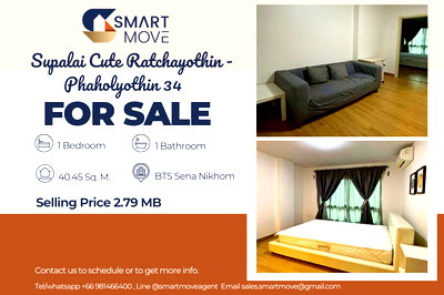 Condos for sale Kasetsart University : 🔥 For Sale !! !!🔥 Code C20250900085.......Seppala Cute Ratchayothin - Phaholyothin 34, 1 bedroom, 1 bathroom, furnished, Special Deal!!📣📣