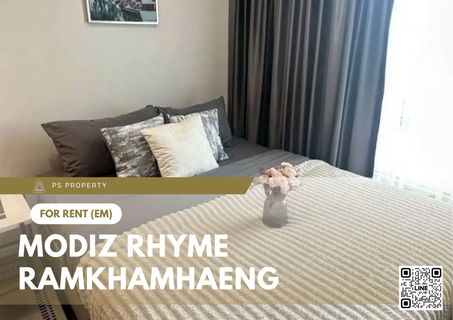 รูปภาพ ให้เช่า ✨ Modiz Rhyme Ramkhamhaeng ✨ เฟอร์นิเจอร์ และ เครื่องใช้ไฟฟ้าครบ ใกล้ MRT รามคำแหง