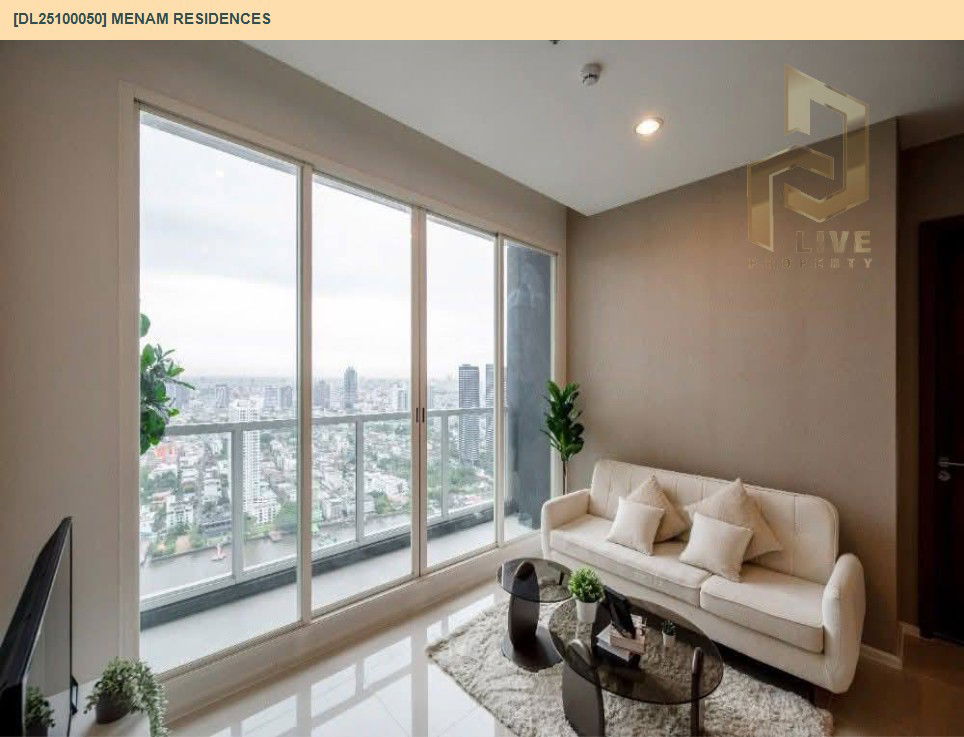 รูป DL25100050 ให้เช่าคอนโด แม่น้ำ เรสซิเดนท์ (Menam Residences) ใกล้ BTS สะพานตากสิน พร้อมเข้าอยู่ โทรด่วน 0800343450 LineID @655ebbvc - รูปที่ 5/8
