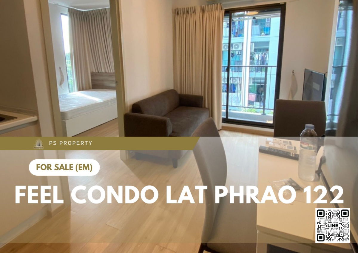 รูป ขายด่วน 🔥 Feel Condo Lat Phrao 122 🔥 ใกล้ MRT ลาดพร้าว 101 เฟอร์นิเจอร์ และ เครื่องใช้ไฟฟ้าครบ  - รูปที่ 1/11
